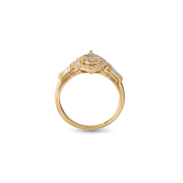 Droplet Diamond Ring in 18K Yellow Gold