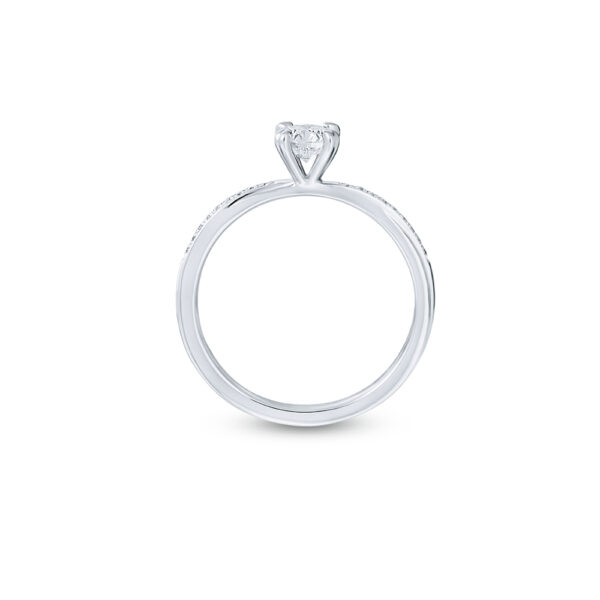 PERFECTION Sleek Solitaire Ring in White Gold