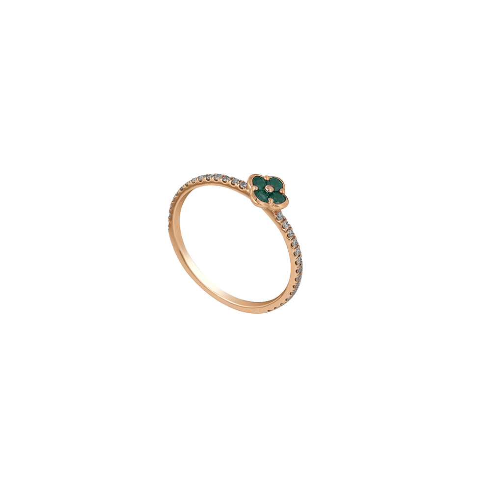 Emerald Ring in 18K Yellow Gold