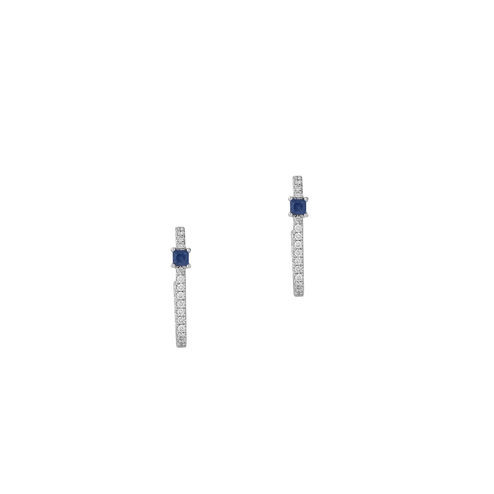 Sapphire Earrings in 18K White Gold
