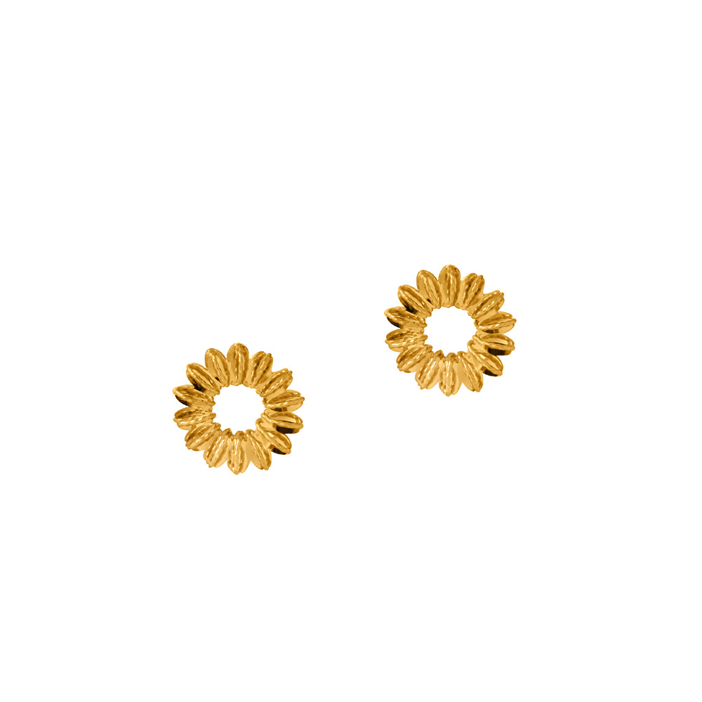 Flower Earrings in 18K Yellow Gold