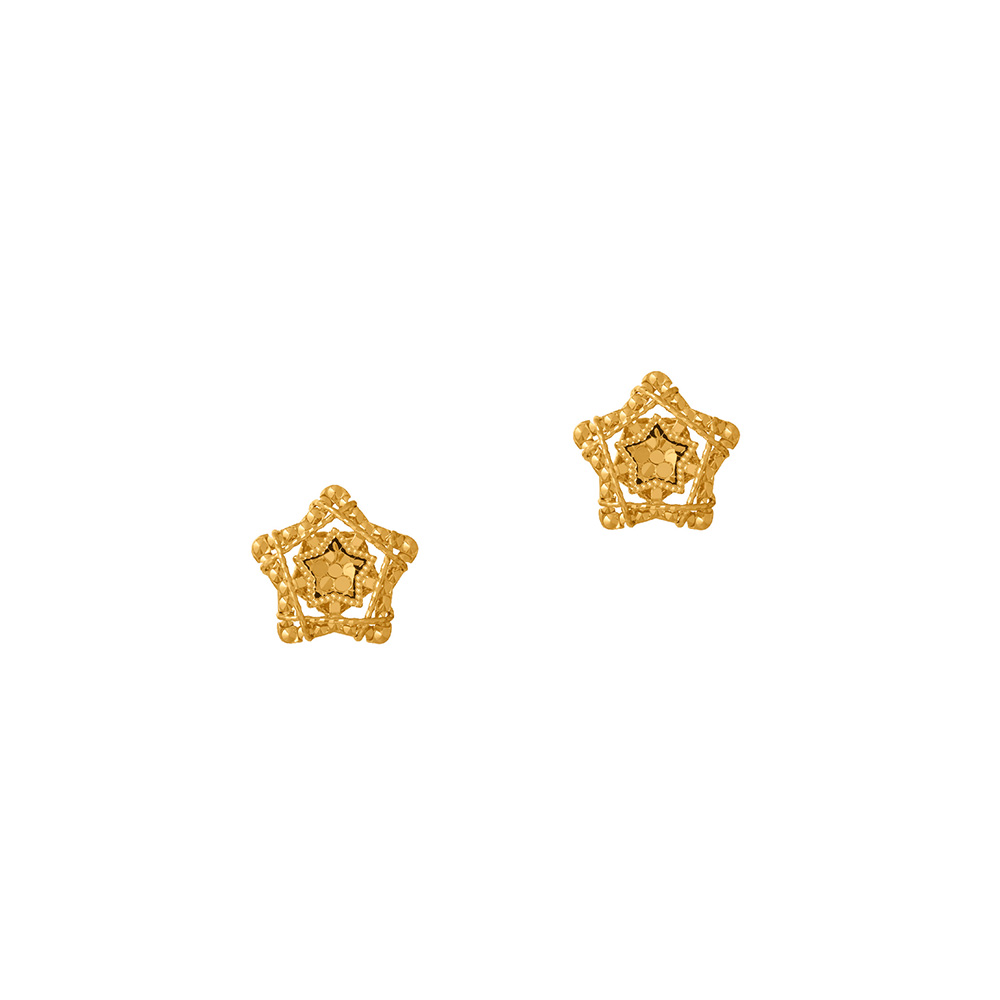 Star Earrings in 18K Yellow Gold