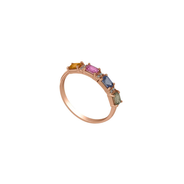 Fancy Sapphire Ring in 18K Rose Gold