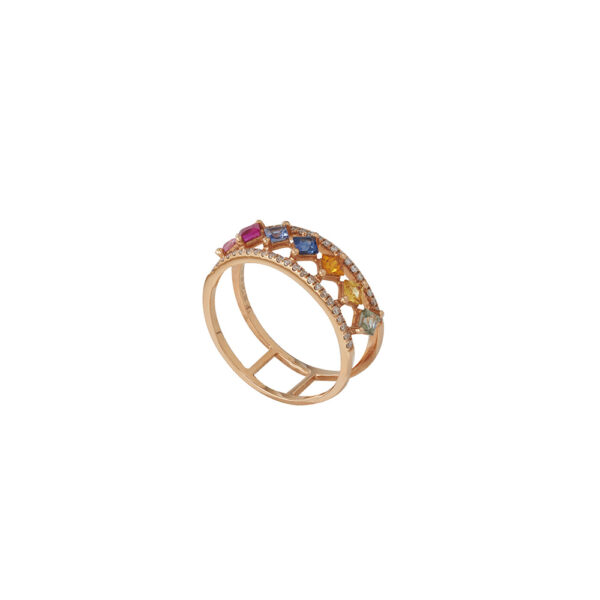 Fancy Sapphire Ring in 18K Rose Gold