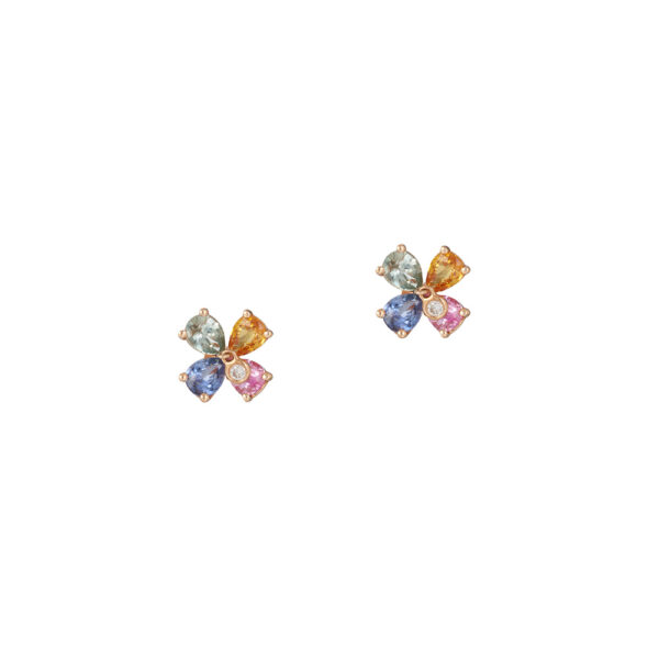 Fancy Sapphire Earrings in 18K Rose Gold