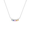 Fancy Sapphire Necklace in 18K White Gold