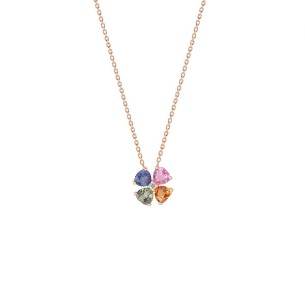 Fancy Sapphire Necklace in 18K Rose Gold