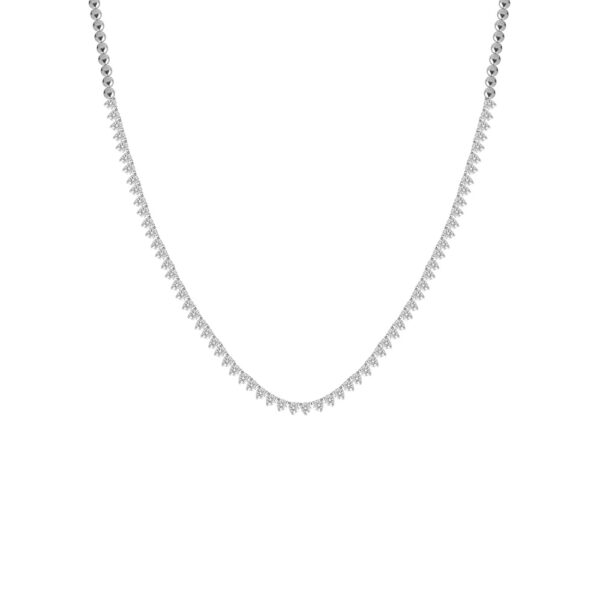 Tennis Necklace in 18K White Gold