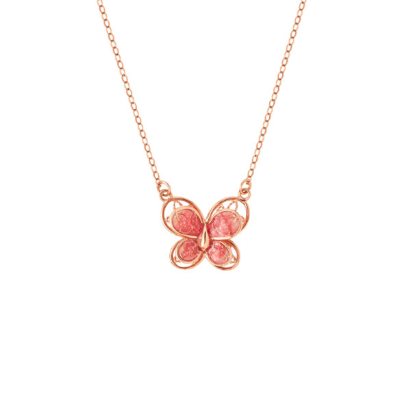 Butterfly Necklace in 18K Rose Gold