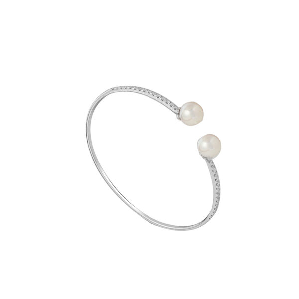 Akoya Pearl Bangle in 18K White Gold