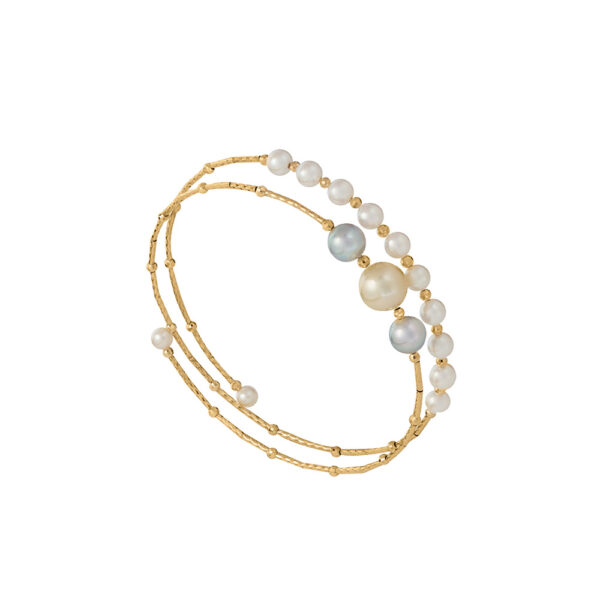 Pearl Bangle in 18K Yellow Gold