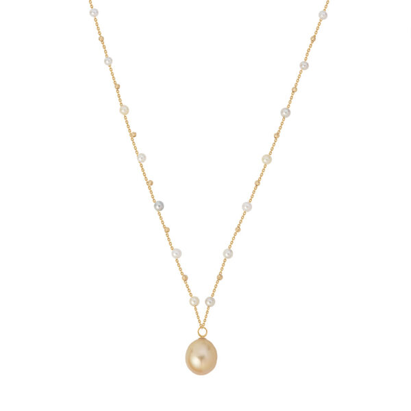 Pearl Necklace in 18K Yellow Gold