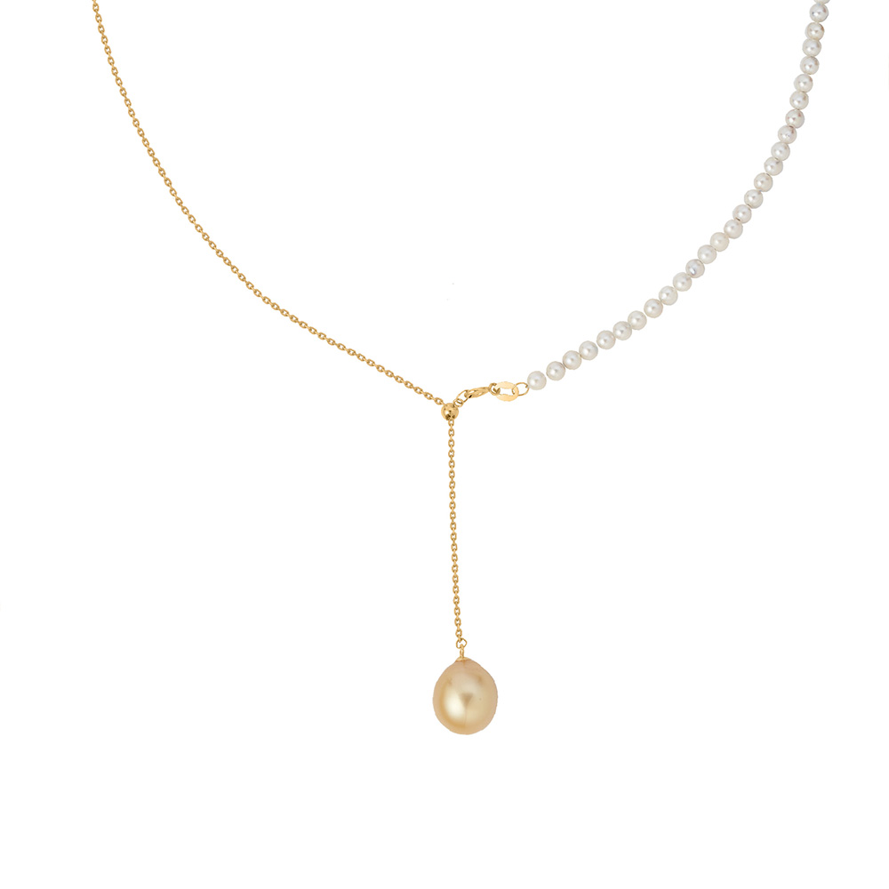 Akoya Pearl Necklace in 18K Yellow Gold