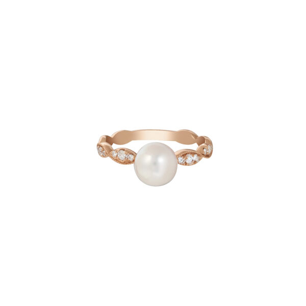 Akoya Pearl Ring in 18K Rose Gold