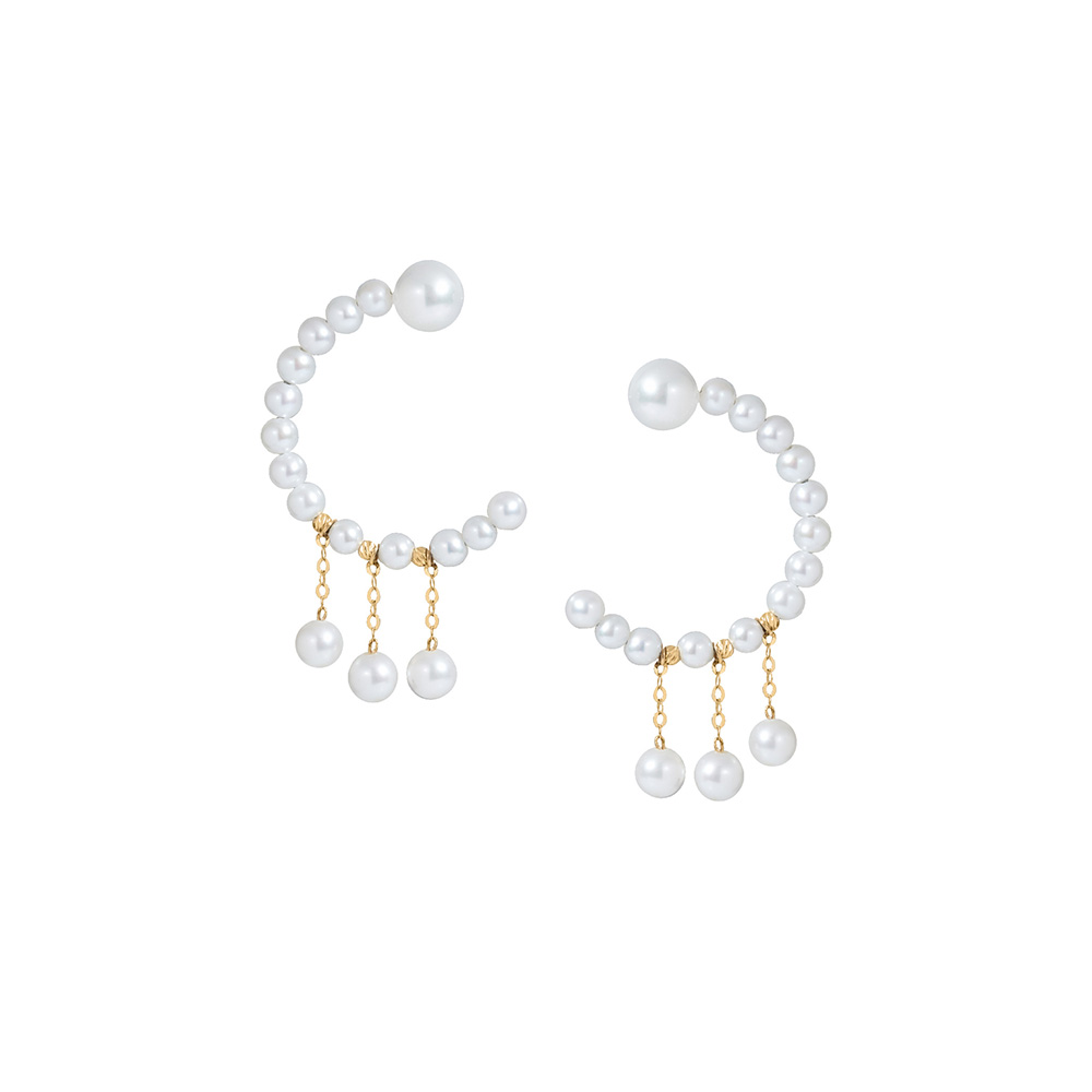 Pearl Earrings in 18K Yellow Gold