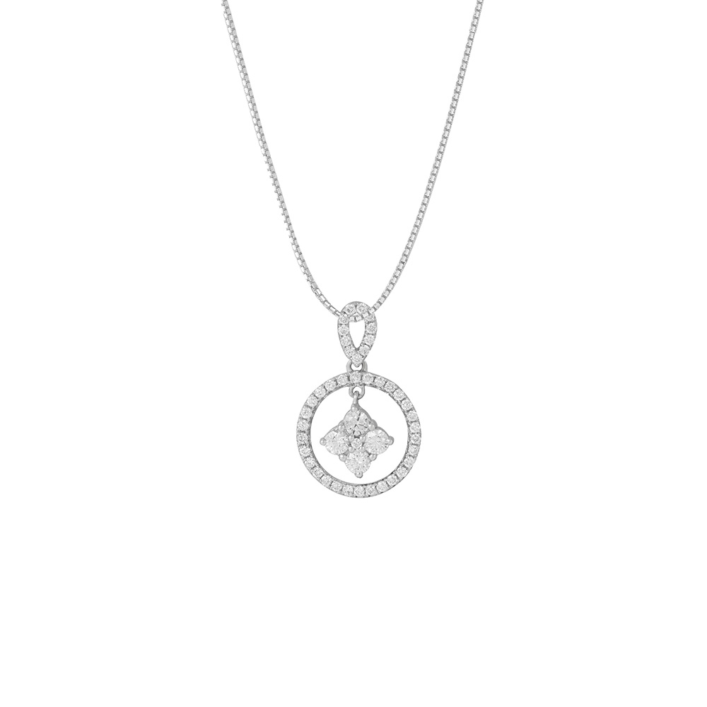 Diamond Pendant in 18K White Gold