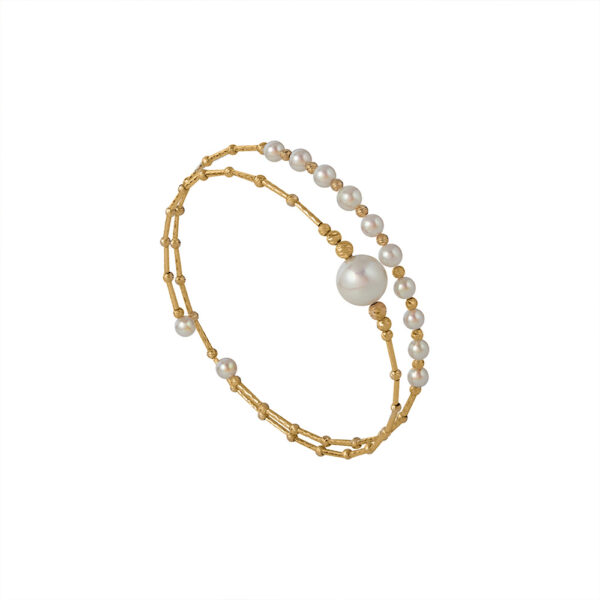 1000x1000_MDW-09 Pearl Bangle in 18K Yellow Gold